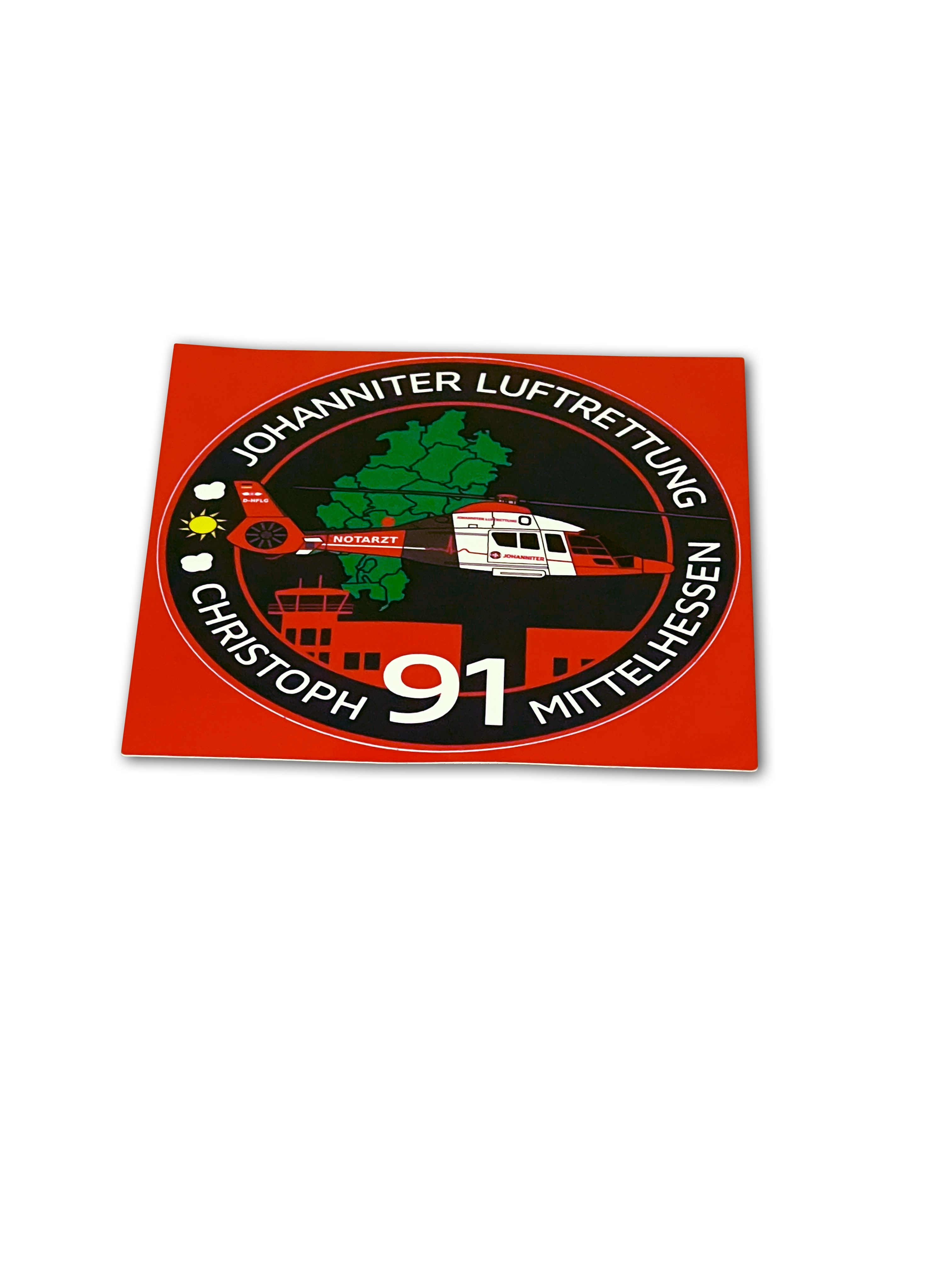 Aufkleber-91 Aufkleber CH 91 Mittelhessen Johanniter Luftrettung