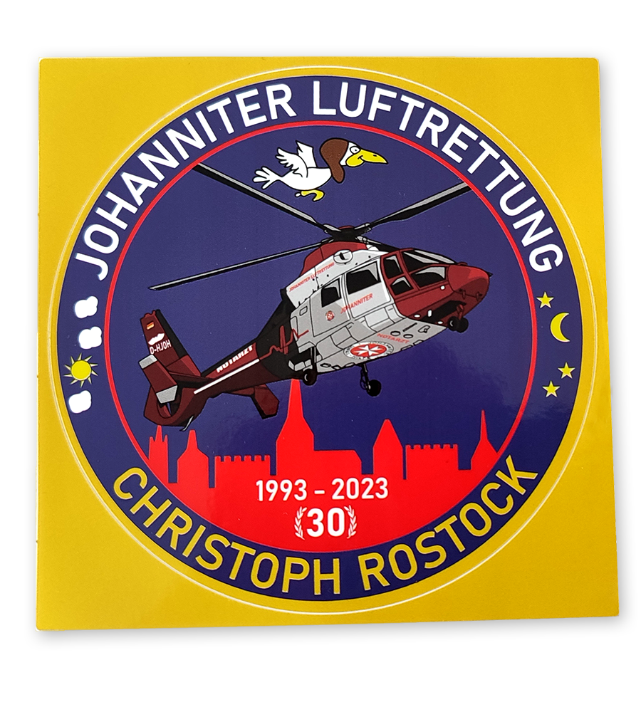 JLR-Aufkleber Aufkleber CH Rostock "30 Jahre" Johanniter Luftrettung