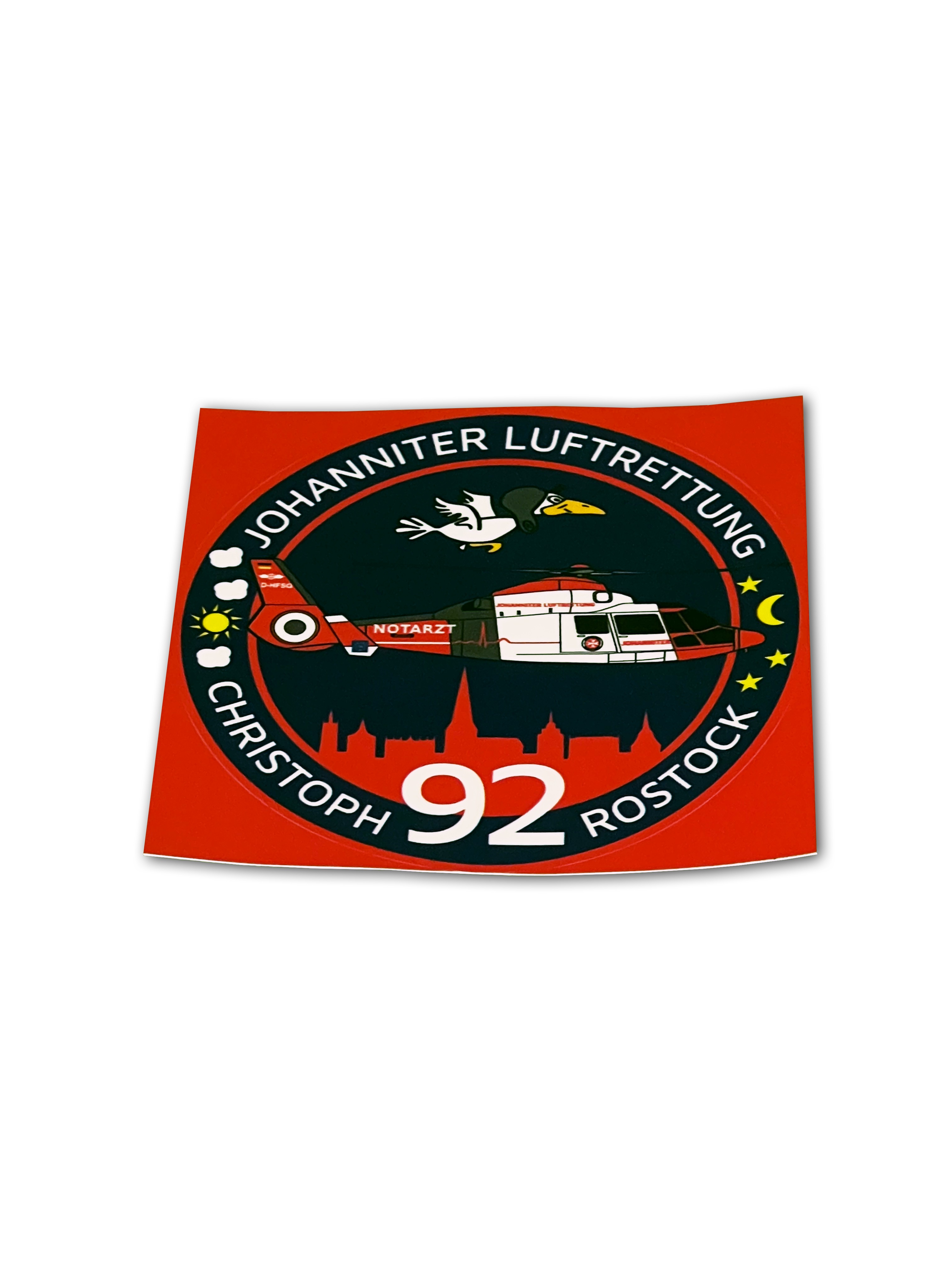 Aufkleber-92 Aufkleber CH 92 Rostock Johanniter Luftrettung