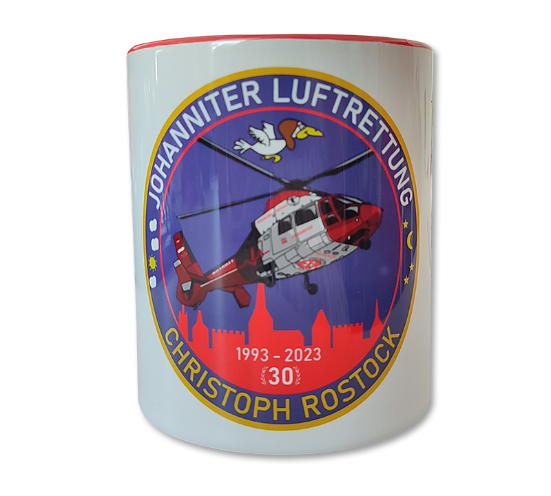 JLR-Tasse_2 Tasse CH Rostock "30 Jahre" Johanniter Luftrettung